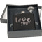 Love Quotes and Sayings Engraved Black Flask Gift Set