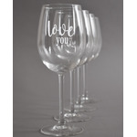 Love Quotes and Sayings Wine Glasses (Set of 4)