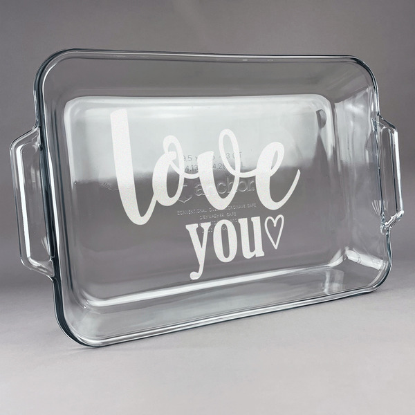 Custom Love Quotes and Sayings Glass Baking and Cake Dish