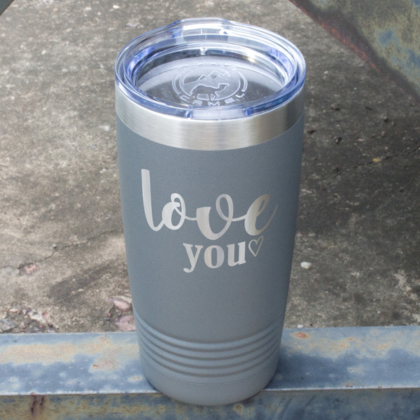 Love Quotes and Sayings Gray Polar Camel Tumbler - 20oz - Angled