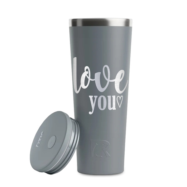Love Quotes and Sayings Grey RTIC Everyday Tumbler - 28 oz. - Lid Off