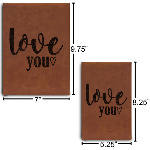 Love Quotes and Sayings Journal Size Comparisons w/ Dimensions