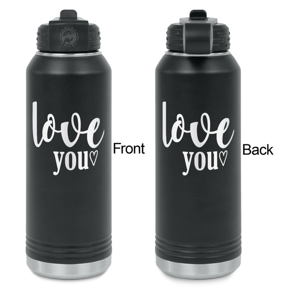 Love Quotes and Sayings Laser Engraved Water Bottles - Front & Back Engraving - Front & Back View