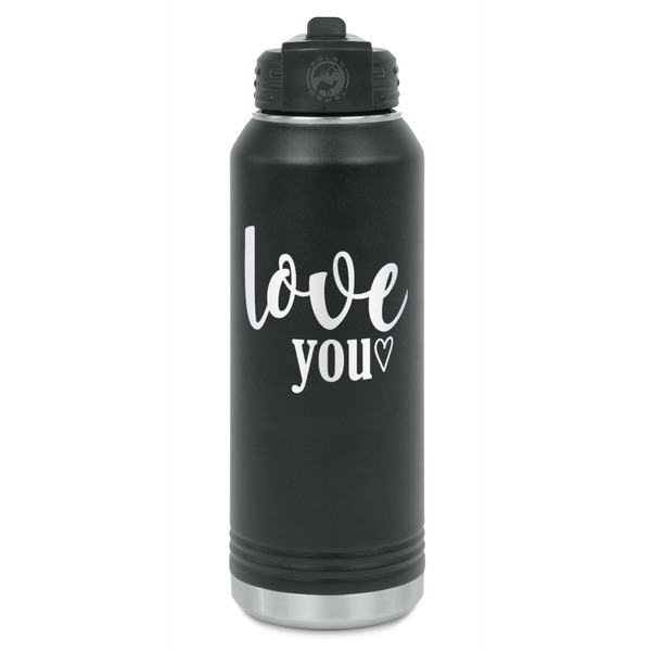 Custom Love Quotes and Sayings Water Bottle - Laser Engraved - Front