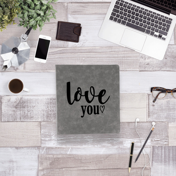 Love Quotes and Sayings Leather Binder - 1" - Grey - Lifestyle View