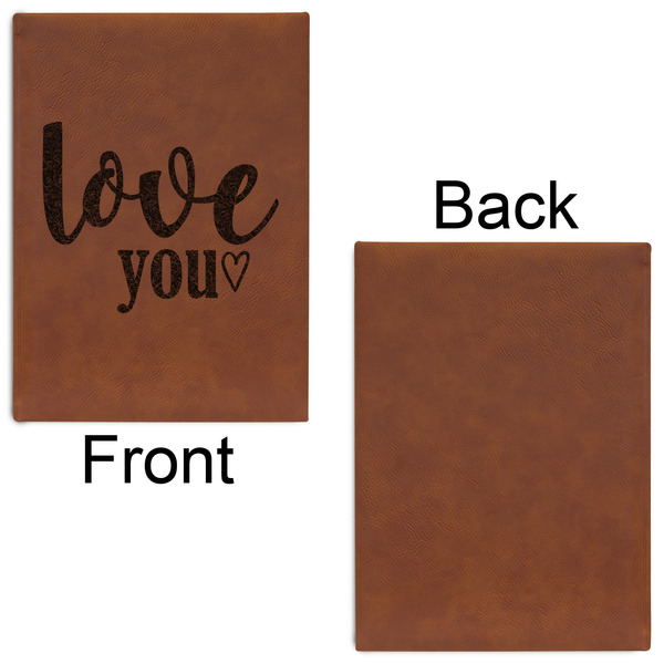 Love Quotes and Sayings Leatherette Journal - Large - Single Sided - Front & Back View