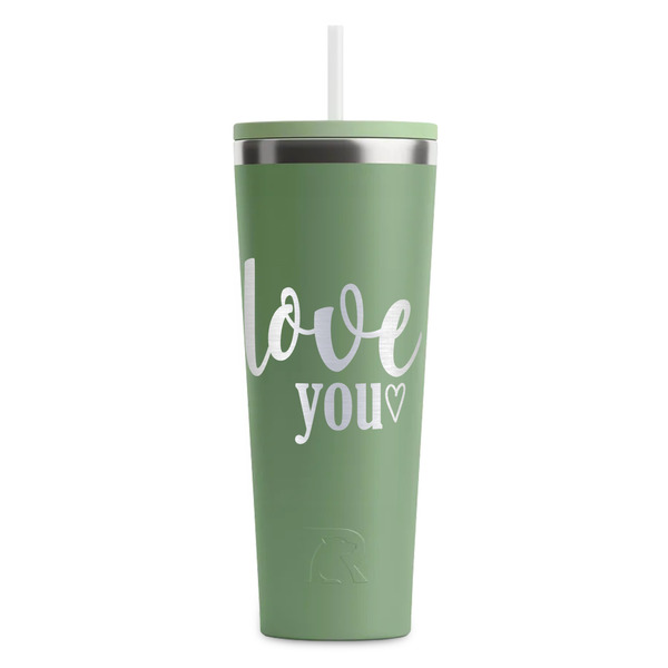 Custom Love Quotes and Sayings RTIC Everyday Tumbler with Straw - 28oz - Light Green - Single-Sided