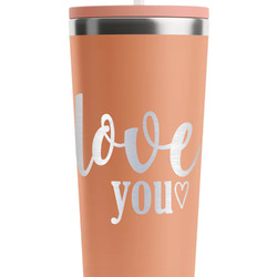 Love Quotes and Sayings RTIC Everyday Tumbler with Straw - 28oz - Peach - Single-Sided