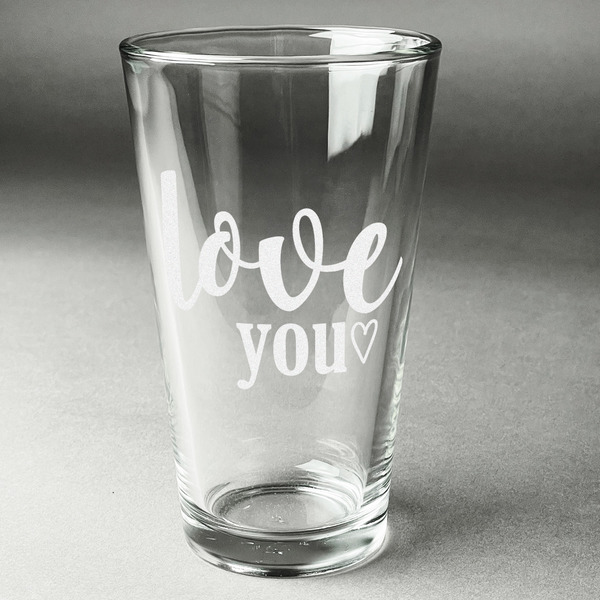 Custom Love Quotes and Sayings Pint Glass - Engraved