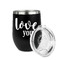 Love Quotes and Sayings Stainless Wine Tumblers - Black - Double Sided - Alt View