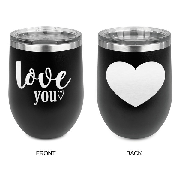 Love Quotes and Sayings Stainless Wine Tumblers - Black - Double Sided - Approval