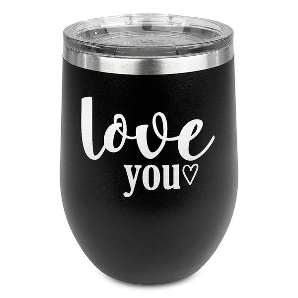 Custom Love Quotes and Sayings Stemless Stainless Steel Wine Tumbler - Black - Double Sided
