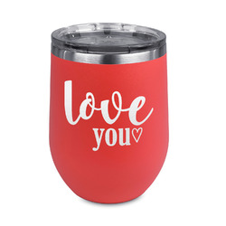 Love Quotes and Sayings Stemless Stainless Steel Wine Tumbler - Coral - Double Sided