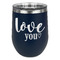 Love Quotes and Sayings Stainless Wine Tumblers - Navy - Single Sided - Front