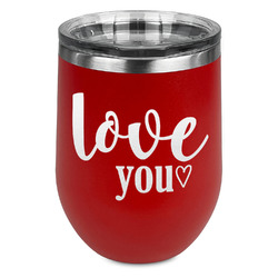 Love Quotes and Sayings Stemless Stainless Steel Wine Tumbler - Red - Double Sided