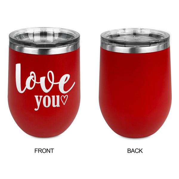 Love Quotes and Sayings Stainless Wine Tumblers - Red - Single Sided - Approval