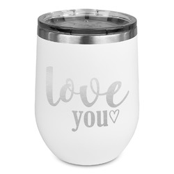 Love Quotes and Sayings Stemless Stainless Steel Wine Tumbler - White - Single Sided