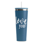 Love Quotes and Sayings RTIC Everyday Tumbler with Straw - 28oz - Steel Blue - Single-Sided