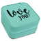 Love Quotes and Sayings Travel Jewelry Boxes - Leatherette - Teal - Angled View