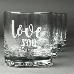 Love Quotes and Sayings Whiskey Glasses (Set of 4)