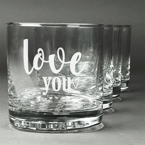 Custom Love Quotes and Sayings Whiskey Glasses (Set of 4)