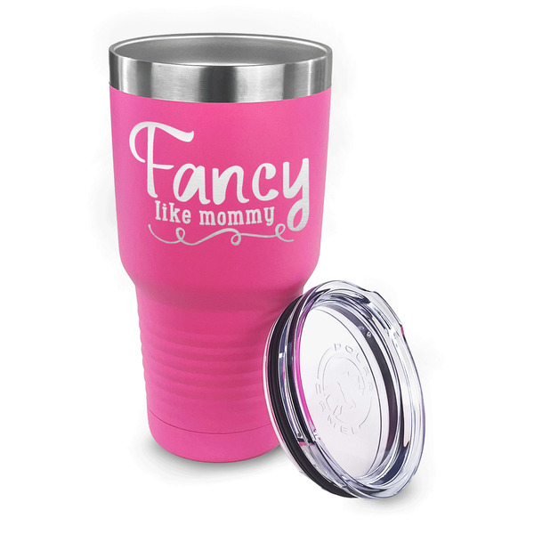 Mom Quotes and Sayings 30 oz Stainless Steel Ringneck Tumblers - Pink - LID OFF