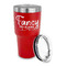 Mom Quotes and Sayings 30 oz Stainless Steel Ringneck Tumblers - Red - LID OFF