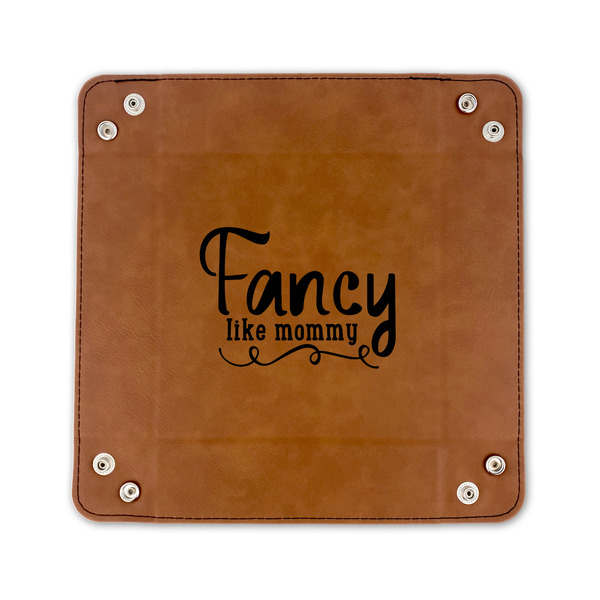 Mom Quotes and Sayings 6" x 6" Leatherette Snap Up Tray - FLAT FRONT