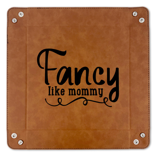 Mom Quotes and Sayings 9" x 9" Leatherette Snap Up Tray - APPROVAL (FLAT)