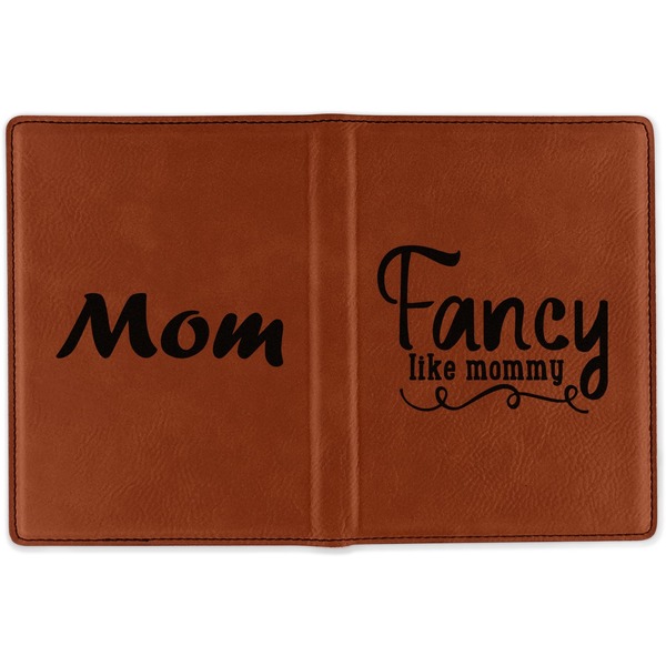 Mom Quotes and Sayings Cognac Leather Passport Holder Outside Double Sided - Apvl