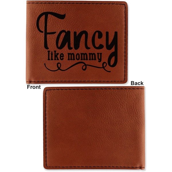 Mom Quotes and Sayings Cognac Leatherette Bifold Wallets - Front and Back Single Sided - Apvl
