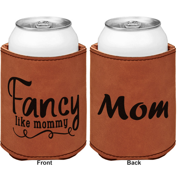 Mom Quotes and Sayings Cognac Leatherette Can Sleeve - Double Sided Front and Back