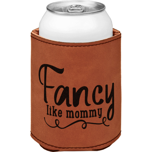 Mom Quotes and Sayings Cognac Leatherette Can Sleeve - Single Front
