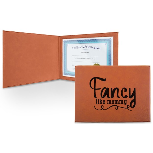 Custom Mom Quotes and Sayings Leatherette Certificate Holder - Front