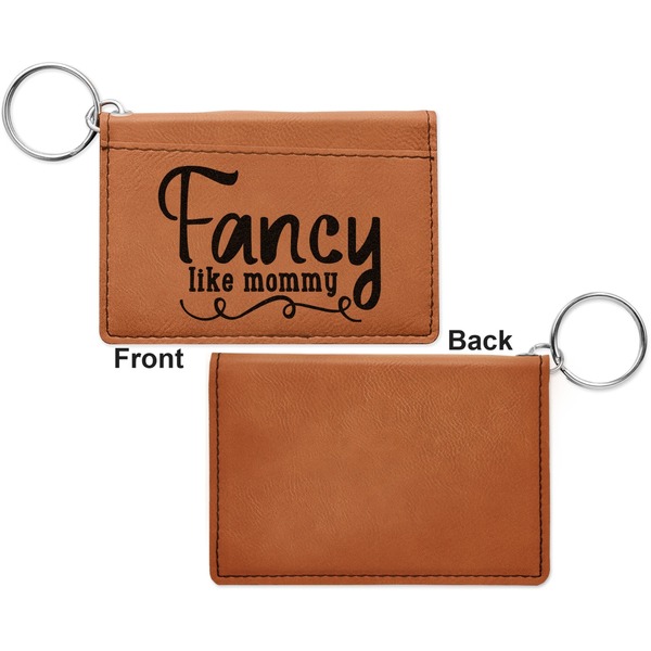 Mom Quotes and Sayings Cognac Leatherette Keychain ID Holders - Front Apvl