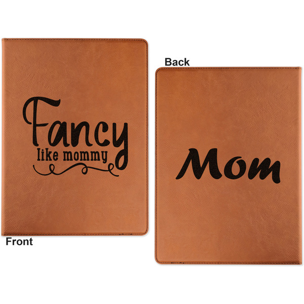 Mom Quotes and Sayings Cognac Leatherette Portfolios with Notepad - Small - Double Sided- Apvl