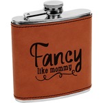 Mom Quotes and Sayings Leatherette Wrapped Stainless Steel Flask