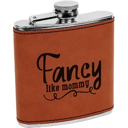 Mom Quotes and Sayings Leatherette Wrapped Stainless Steel Flask