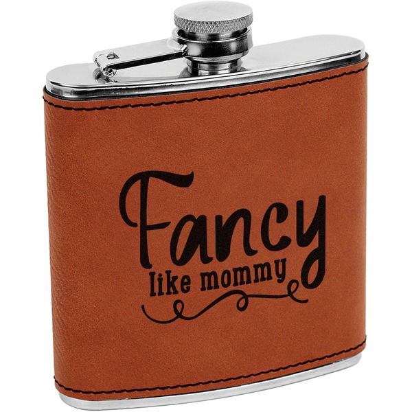 Custom Mom Quotes and Sayings Leatherette Wrapped Stainless Steel Flask