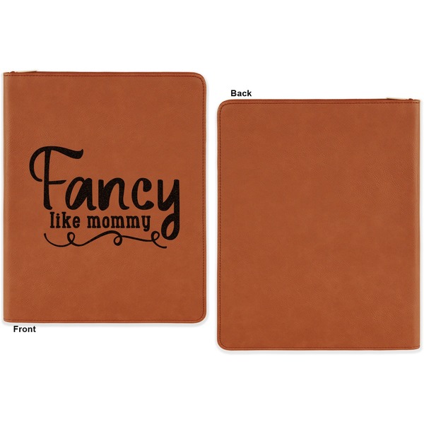 Mom Quotes and Sayings Cognac Leatherette Zipper Portfolios with Notepad - Single Sided - Apvl