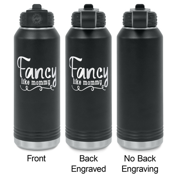 Mom Quotes and Sayings Laser Engraved Water Bottles - 2 Styles - Front & Back View