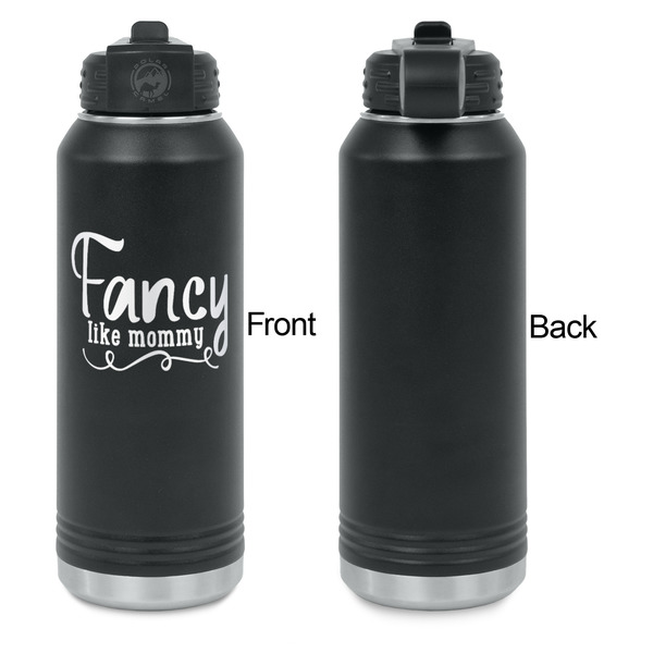Mom Quotes and Sayings Laser Engraved Water Bottles - Front Engraving - Front & Back View