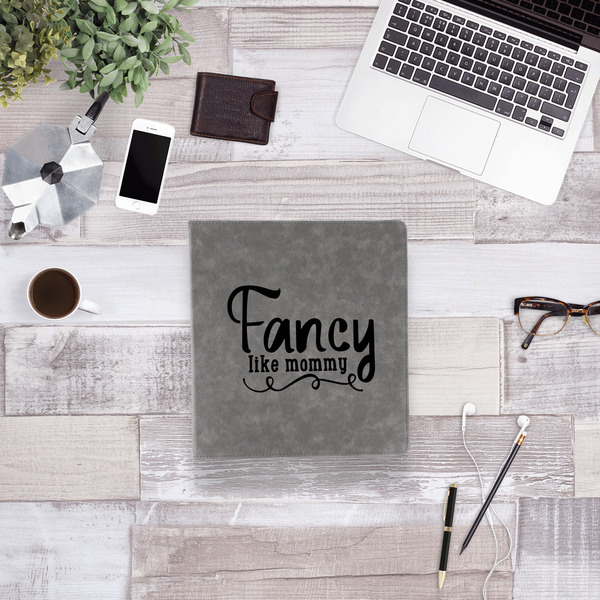 Mom Quotes and Sayings Leather Binder - 1" - Grey - Lifestyle View