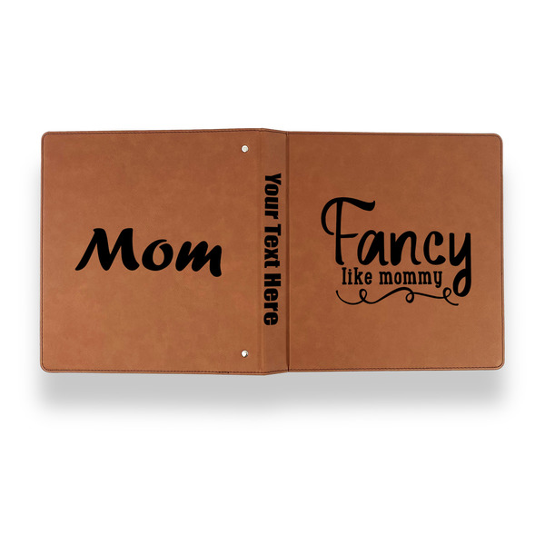 Mom Quotes and Sayings Leather Binder - 1" - Rawhide - Back Spine Front View