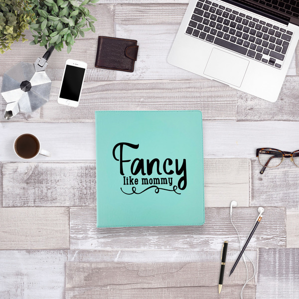 Mom Quotes and Sayings Leather Binder - 1" - Teal - Lifestyle View