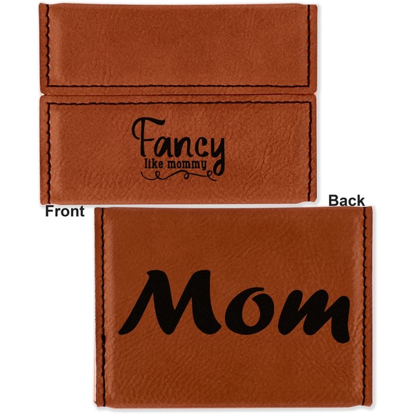 Mom Quotes and Sayings Leather Business Card Holder - Front Back