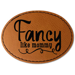 Mom Quotes and Sayings Faux Leather Iron On Patch - Oval