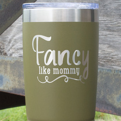 Mom Quotes and Sayings 20 oz Stainless Steel Tumbler - Olive - Single Sided