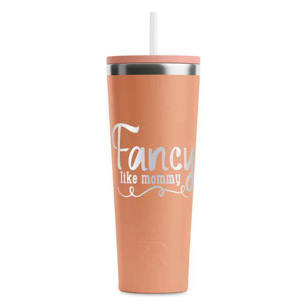 Custom Mom Quotes and Sayings RTIC Everyday Tumbler with Straw - 28oz - Peach - Single-Sided