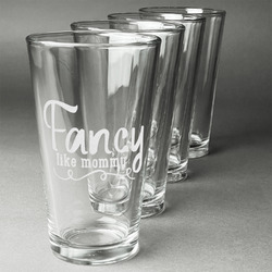 Mom Quotes and Sayings Pint Glasses - Engraved (Set of 4)
